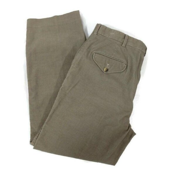 Lands End Corduroy Pants Mens 36 Brown Flat Front Thin Wale Classic Normcore - Picture 1 of 6